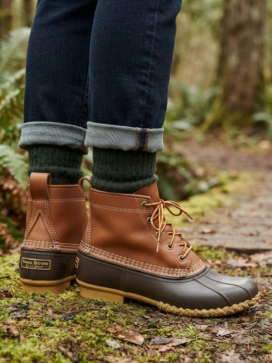 L.L. Bean Other - LL Bean Brown & Dark Brown Waterproof Rain Boot Men's Duck Boots 6 inches Size 9